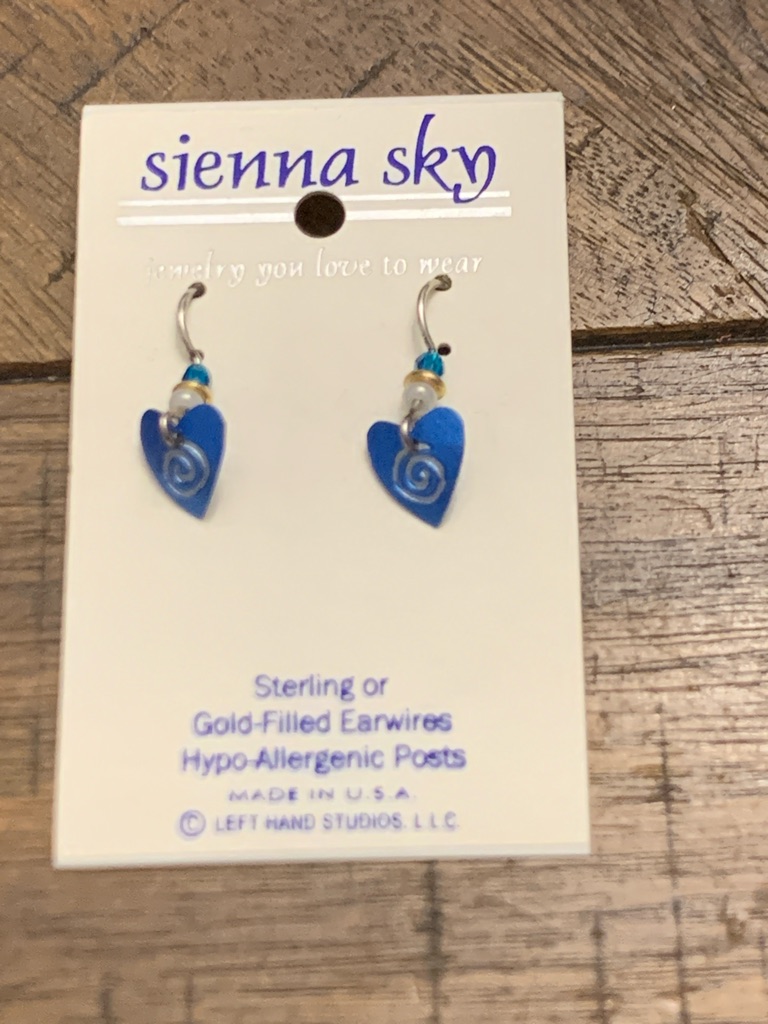 Sienna Sky Blue Heart Swirl Drop Earrings